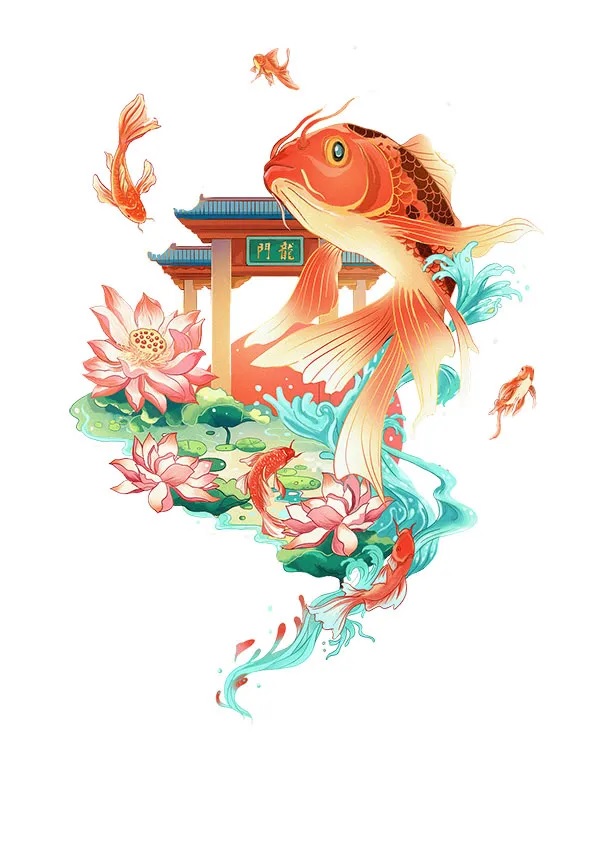Hình nền cá chép hóa rồng chất nhất